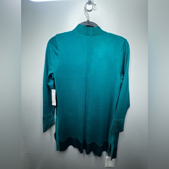 Chico's Cardigan Sweater - Green Longline Open Front (Size M) - Picture 8 of 17